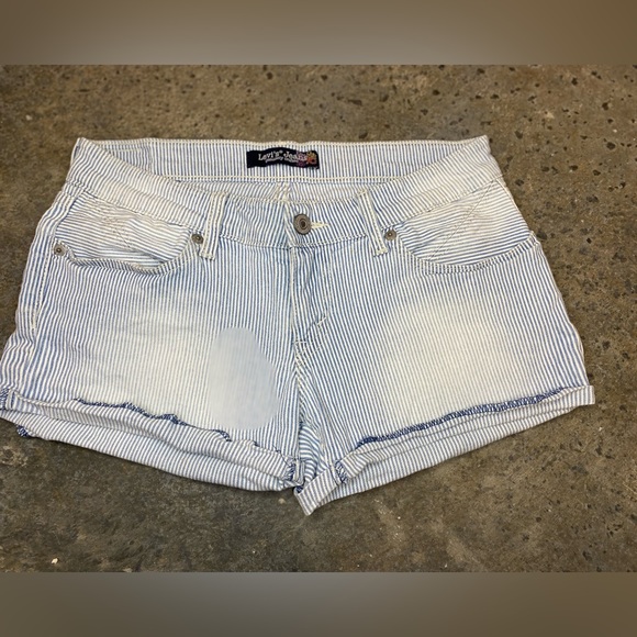 Levi's Pants - Levi’s‎ Jean Striped Shorts- Blue and White Size 5
